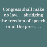 Graphic of excerpt from 1st Amendment