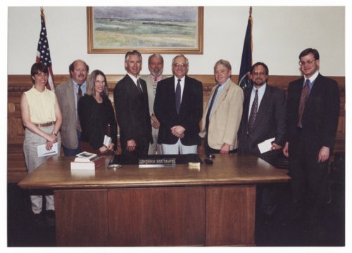 Governor Graves and press corps